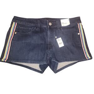EXPRESS Original Shortie Relaxed Low Rise Women sz 4 Rainbow‎ Stripe NWT 90s Y2K